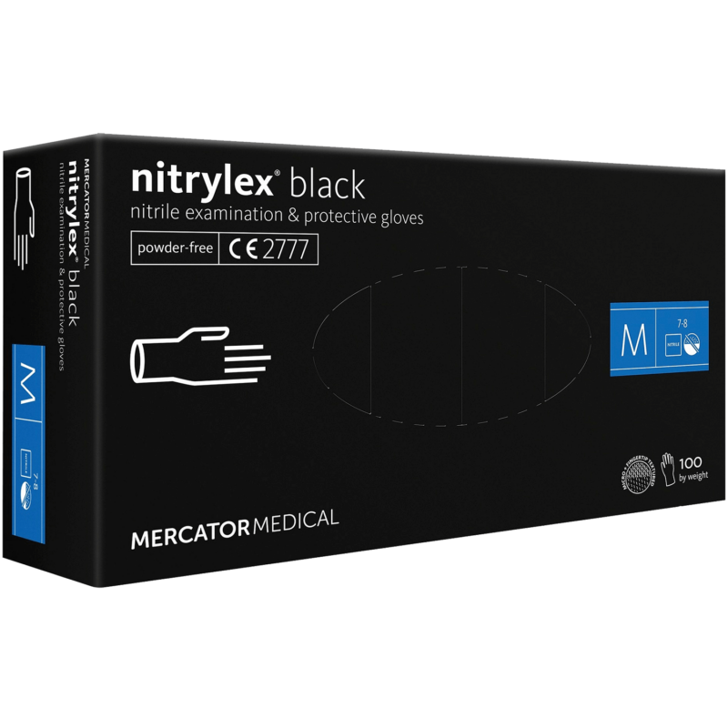 Mercator nitril kesztyű - fekete orvosi púdermentes